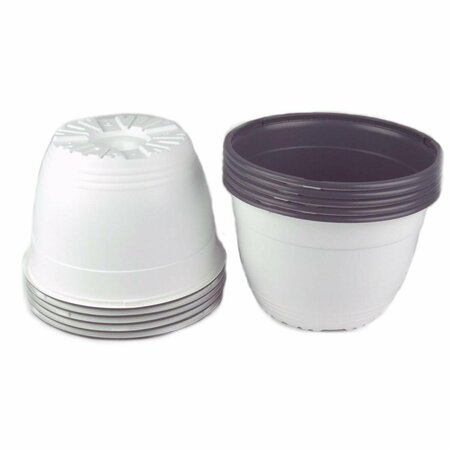 CURTILAGE 6 in. Plastic Pot White & Gray, 10PK CU2527878